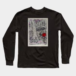 The cafe and the big tree Long Sleeve T-Shirt